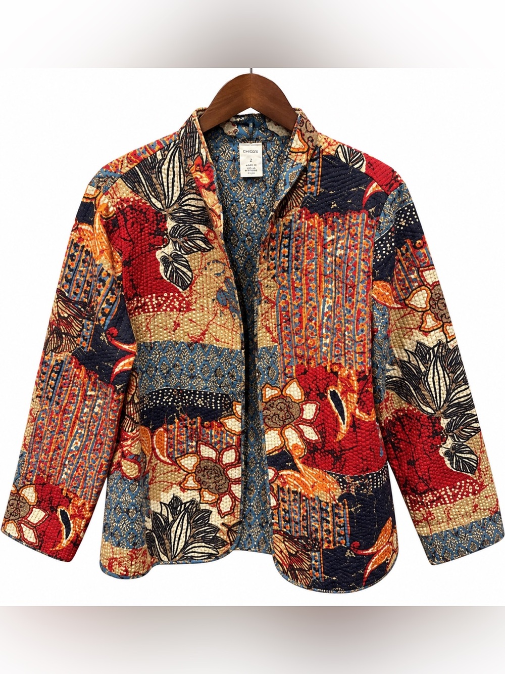 Alfred Dunner Quilted Patchwork Floral Jacket - Multicolor